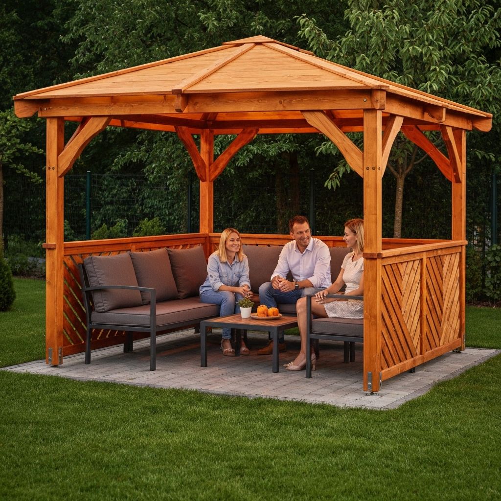 Pergola ze szczeblinkami zapewniająca prywatność w zabudowie bliźniaczej