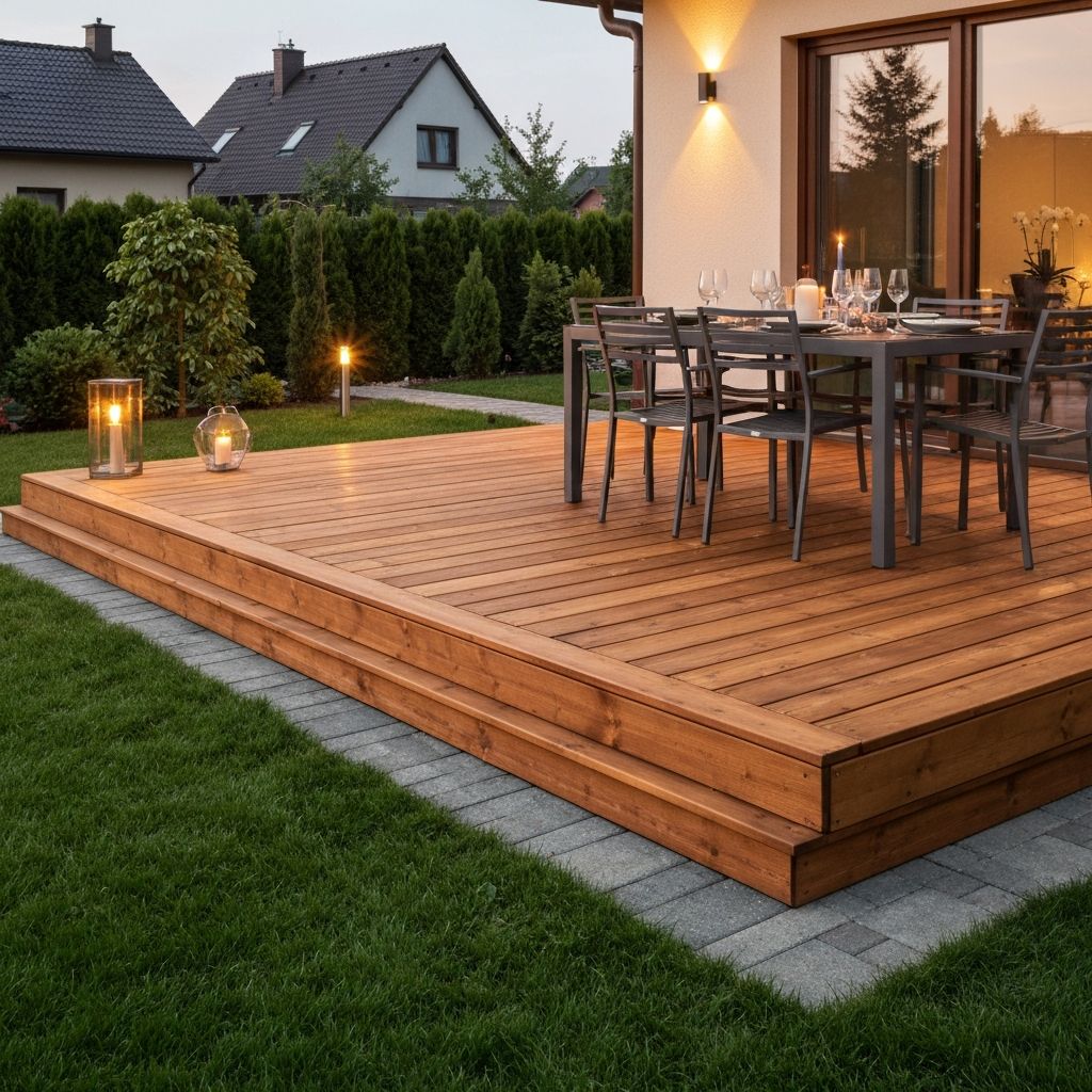 Taras drewniany z masywnych desek - realizacja Dzik Wood